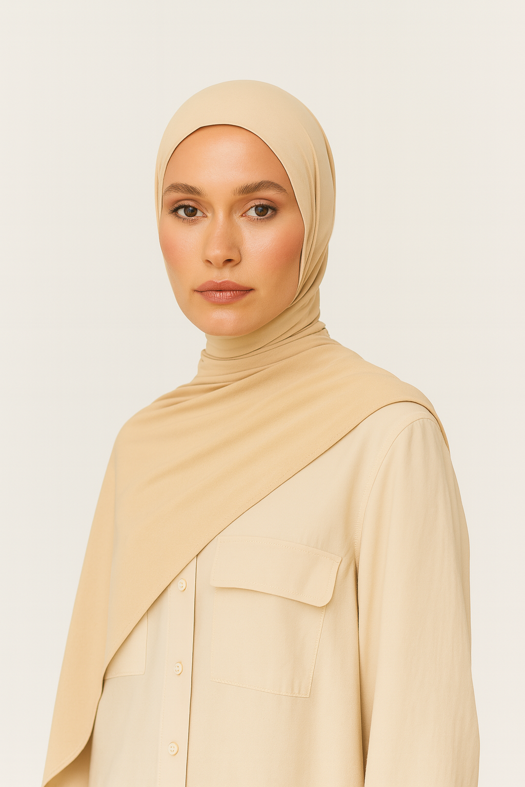 BY MEZÉAN – Premium Liquid Jersey Hijab crème Butter