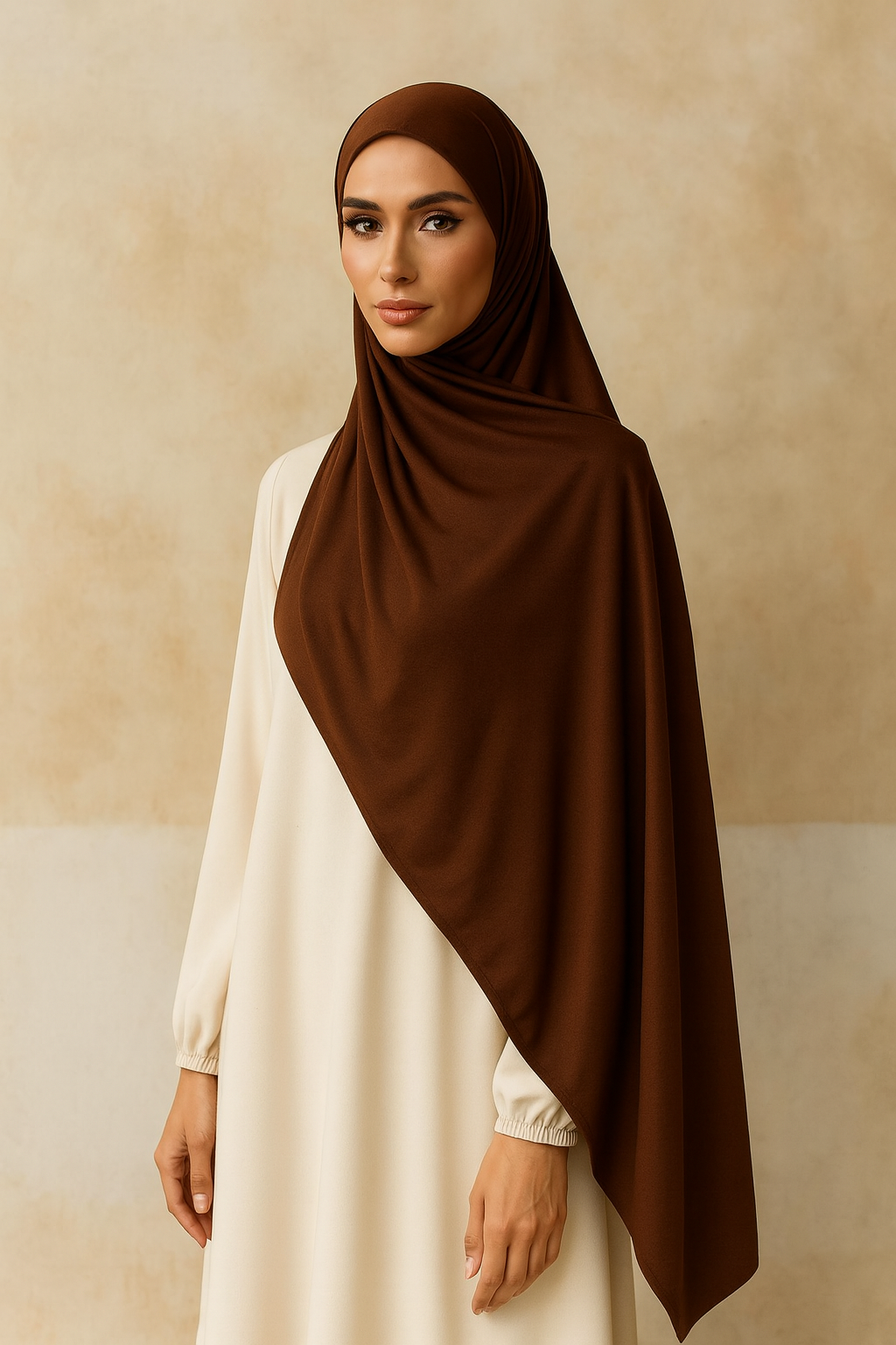 BY MEZÉAN – Premium Liquid Jersey Hijab pure chocolate