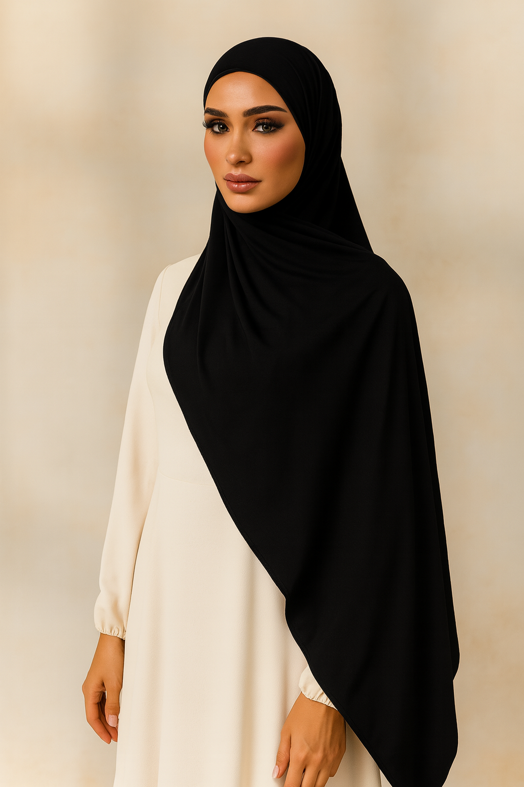 BY MEZÉAN – Premium Liquid Jersey Hijab Black